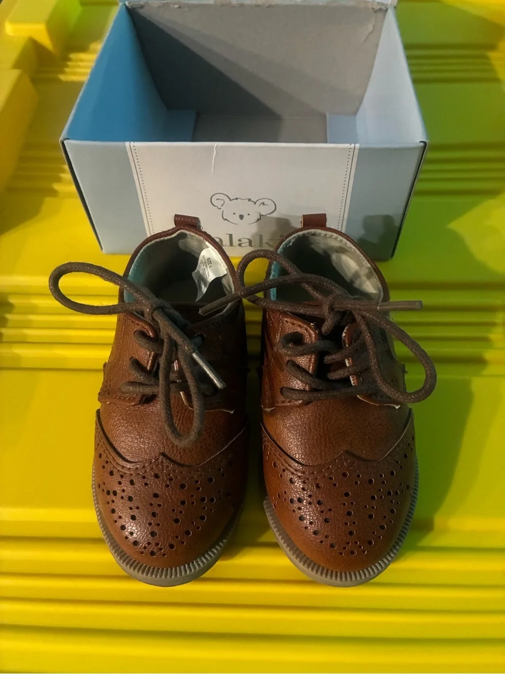 Two pairs Koala kids Classic Brown Kids Dress Shoes with Lace-Up Closure